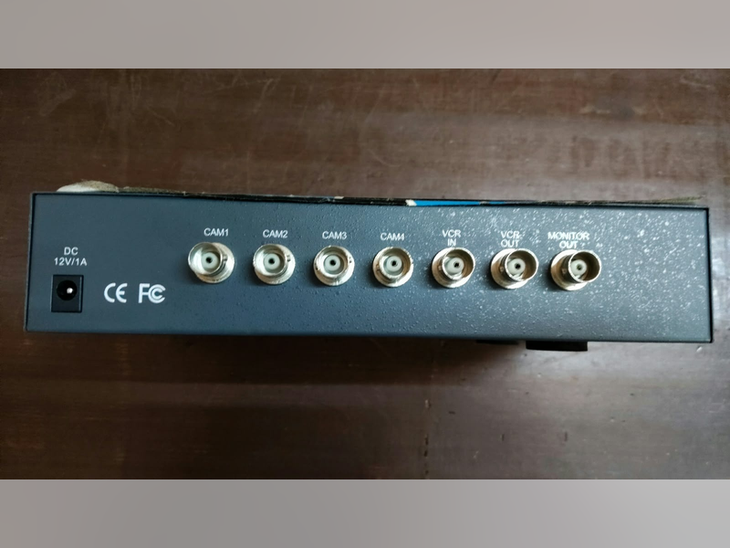 ADX Audio Video Mixer (4-Channel), rear connectors: 4 camera inputs, VCR in and out, monitor out