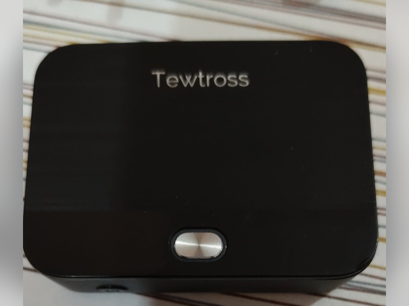 Tewtross Bluetooth Audio Transmitter Receiver Wireless Connector Adapter Battery Powered for TV, PC, Home Audio with Digital Optical SPDIF TOSLINK 3.5mm Aux RCA Connectivity Compatible with Low Latency Devices, the unit